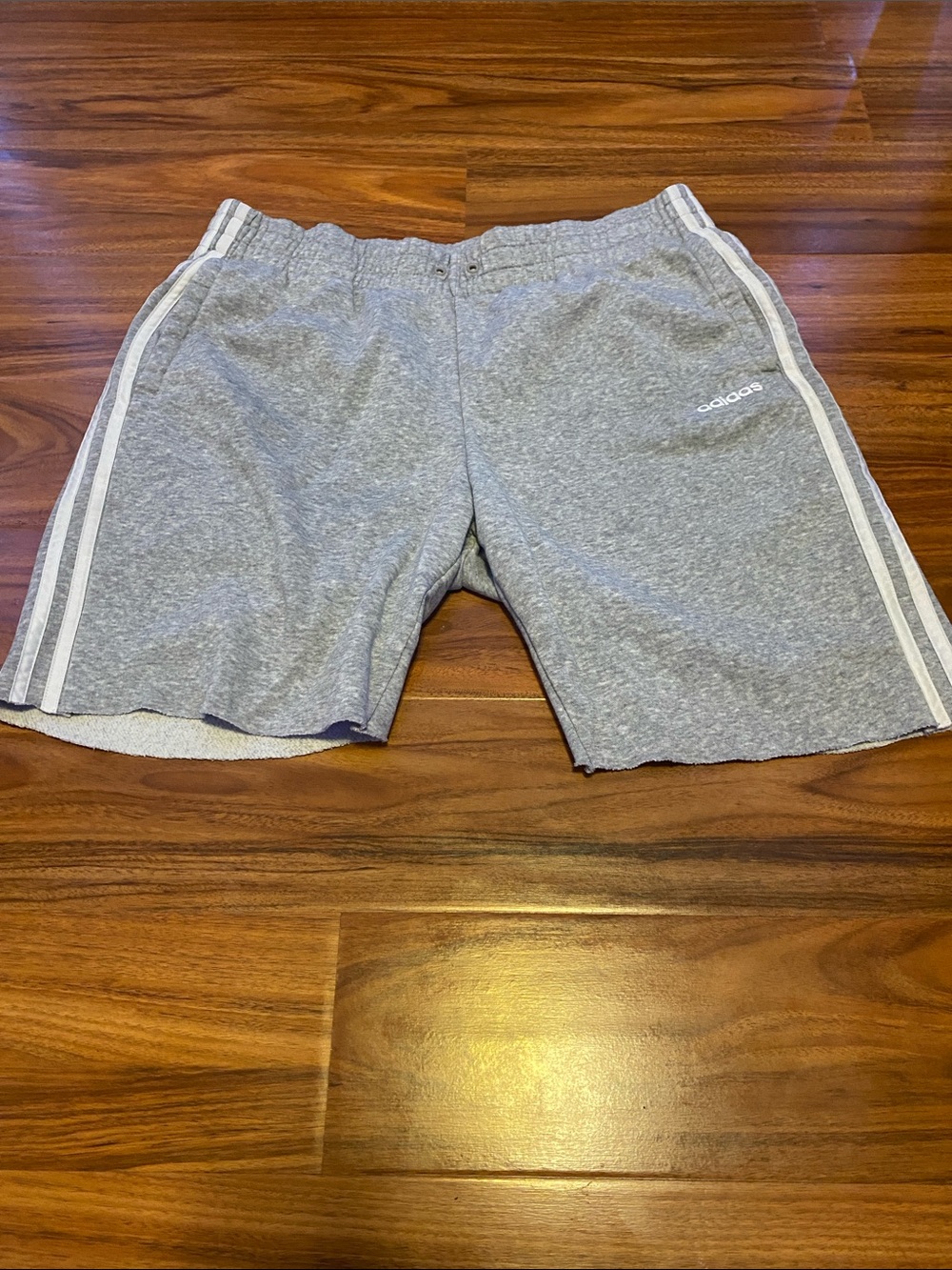 adidas Gray Men’s Athletic Hybrid Shorts with White Stripes